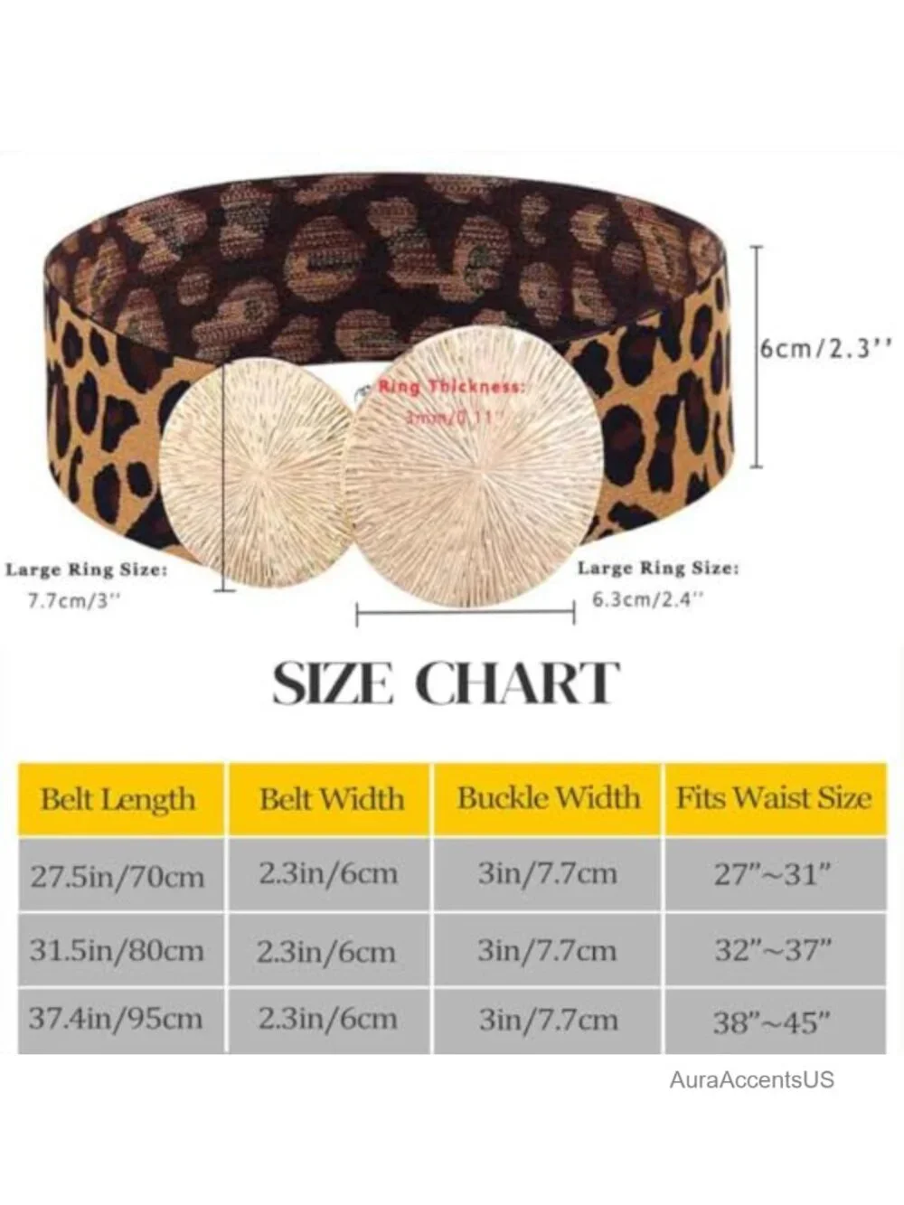 Wide Elastic Waist Belt Gold Sunburst Buckle Cinch Belt for Dresses